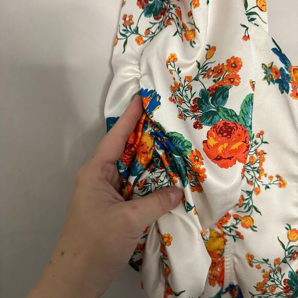 For Love & Lemons Brandy Floral Top Ivory Size Small - Picture 7 of 8